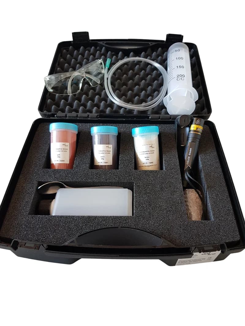 AWU2 Leckageortungsset für Abwasserleitungen mit 3 Fluoreszinen