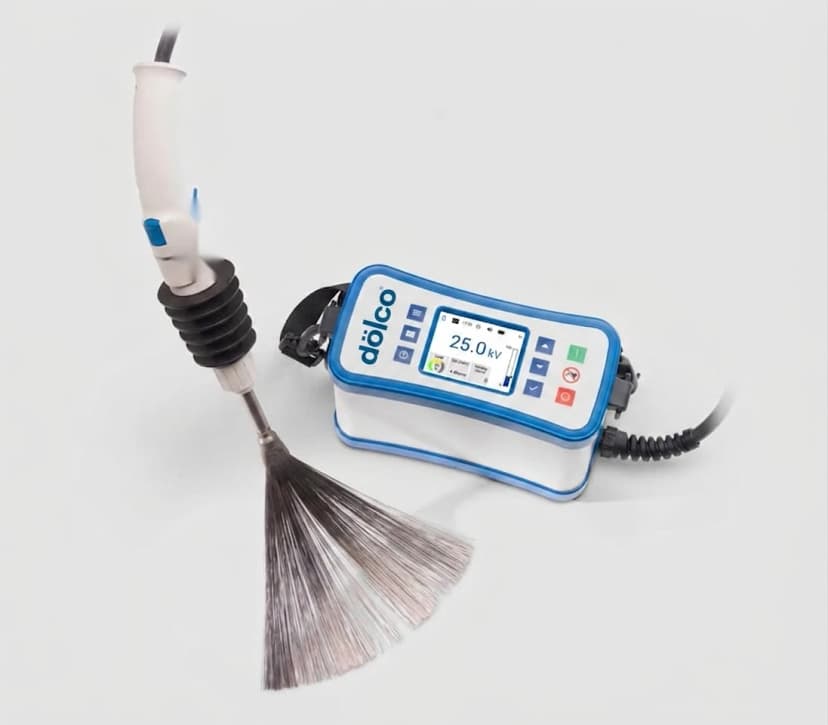 Détecteur de pores haute tension DÖLCO DCF35 — appareil avec poignée de test